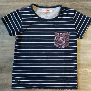 Boboli girls stripes and flowers top